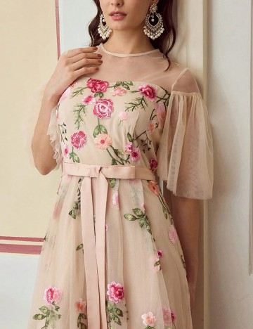 Rochie lunga MOTF, crem