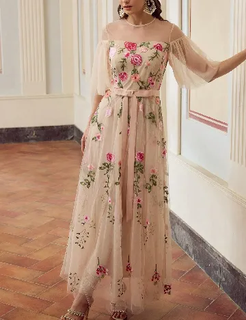 Rochie lunga MOTF, crem