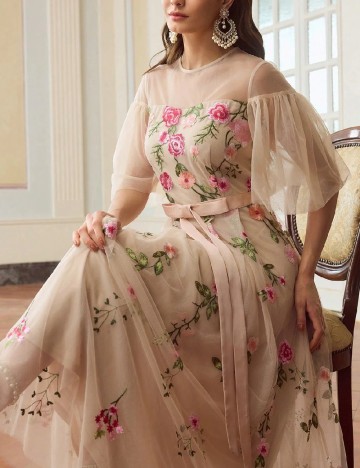 Rochie lunga MOTF, crem