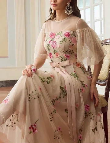 Rochie lunga MOTF, crem