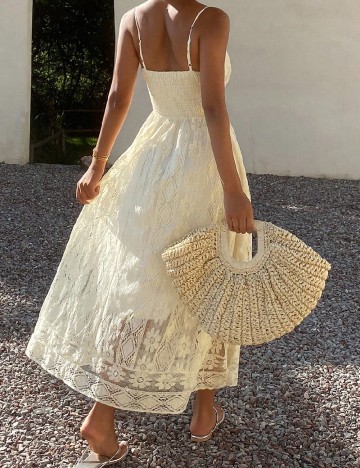 Rochie lunga Dazy, crem