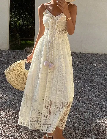 Rochie lunga Dazy, crem