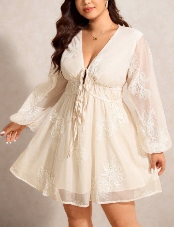 Rochie scurta SHEIN CURVE, crem