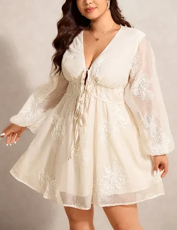 Rochie scurta SHEIN CURVE, crem