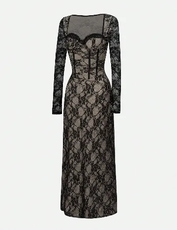 Rochie lunga SHEIN, bej/negru