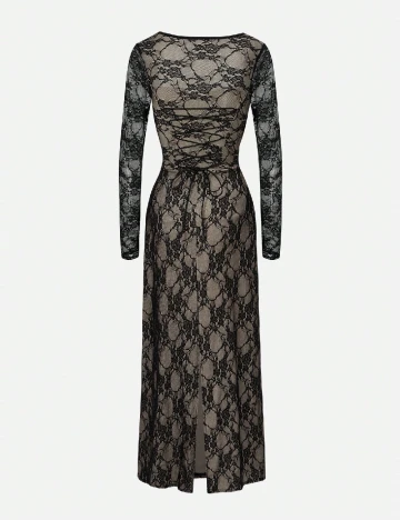 Rochie lunga SHEIN, bej/negru