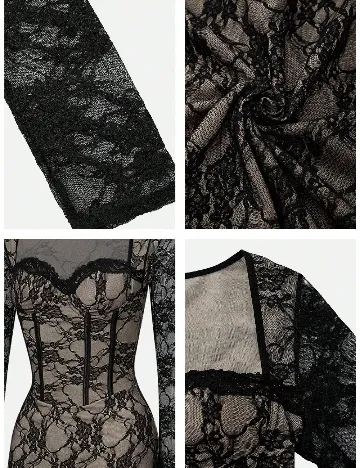 Rochie lunga SHEIN, bej/negru