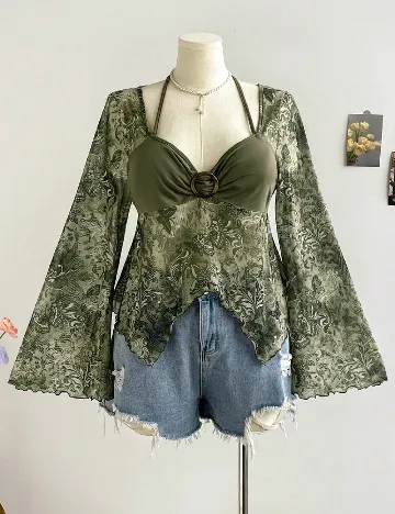 Bluza SHEIN CURVE, verde