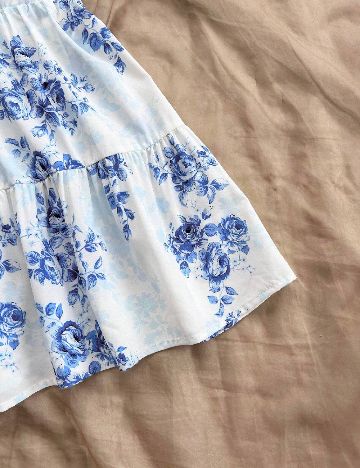 Rochie scurta SHEIN, albastru/alb