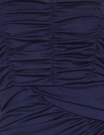 Rochie lunga Bardot, bleumarin