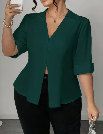 Camasa SHEIN CURVE, verde