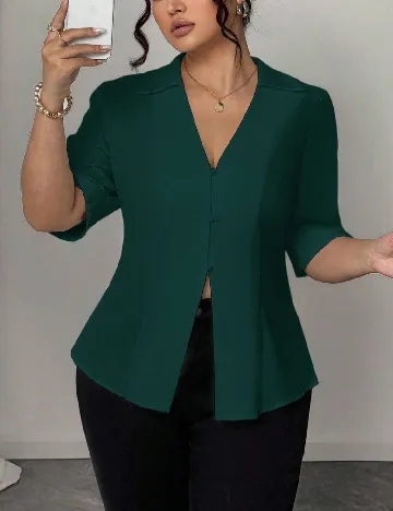 Camasa SHEIN CURVE, verde