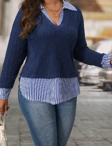 Bluza SHEIN CURVE, albastru