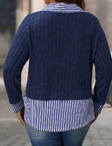 Bluza SHEIN CURVE, albastru