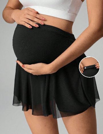 Fusta pantalon SHEIN Maternity, negru