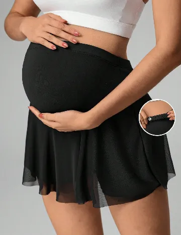 Fusta pantalon SHEIN Maternity, negru