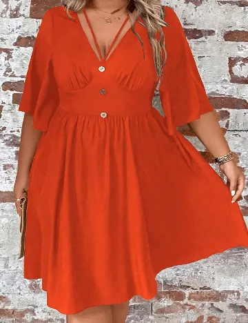 Rochie medie SHEIN CURVE, portocaliu