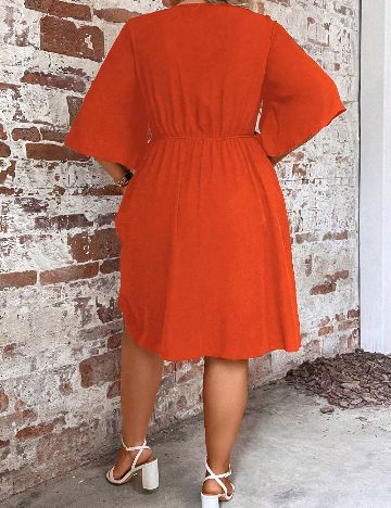 Rochie medie SHEIN CURVE, portocaliu