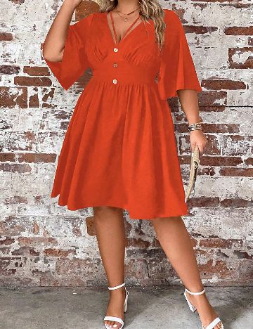 Rochie medie SHEIN CURVE, portocaliu