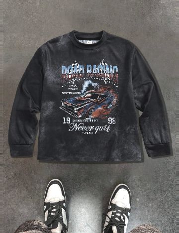 Bluza Shein Kids, gri inchis