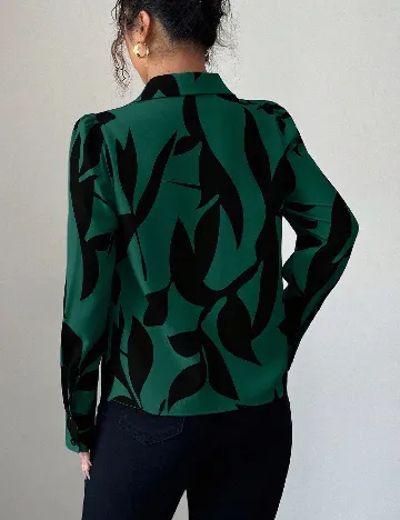 Camasa SHEIN, verde/negru