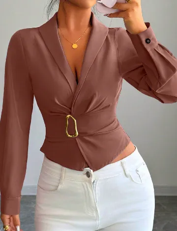 Bluza SHEIN, roz pudra inchis