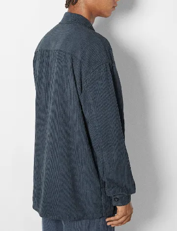 Jacheta Oversize Bershka, albastru