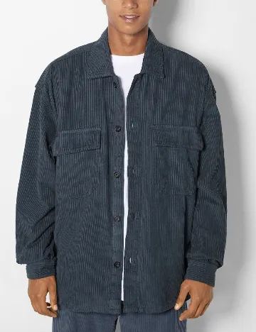 Jacheta Oversize Bershka, albastru