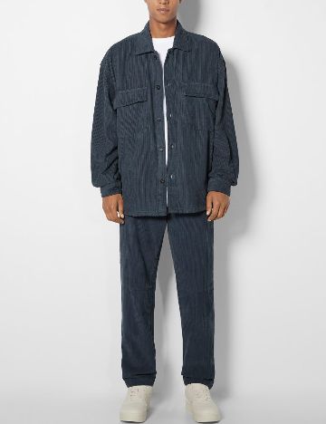 Jacheta Oversize Bershka, albastru