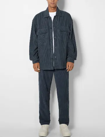 Jacheta Oversize Bershka, albastru