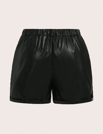 Pantaloni imitatie de piele SHEIN CURVE, negru