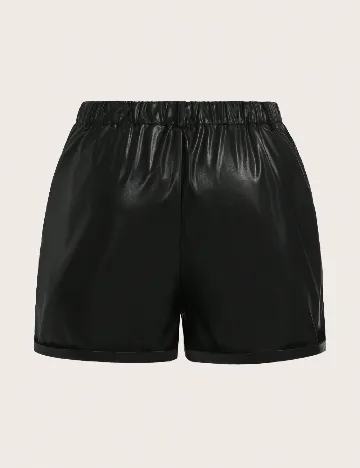 Pantaloni imitatie de piele SHEIN CURVE, negru