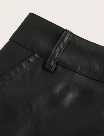 Pantaloni imitatie de piele SHEIN CURVE, negru