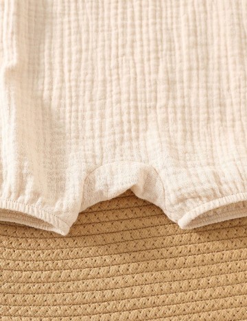 Set salopete 2 bucati Shein Kids, crem/albastru