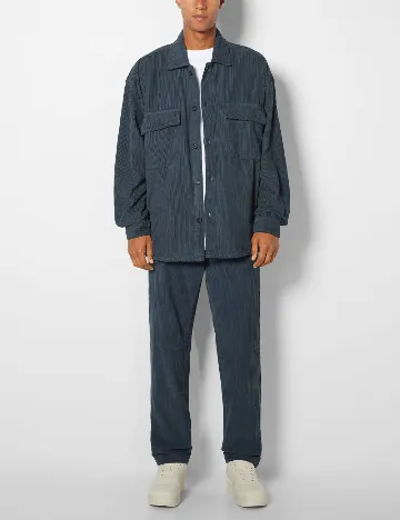 Pantaloni Bershka, albastru