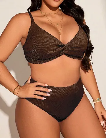 Costum de baie SHEIN CURVE, maro