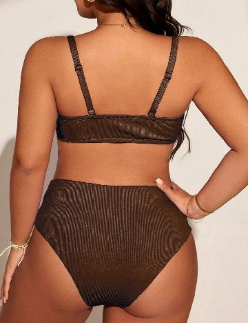 Costum de baie SHEIN CURVE, maro
