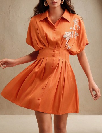 Rochie scurta Anewsta, portocaliu