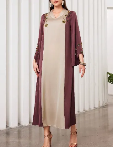 Rochie lunga SHEIN, roz/crem