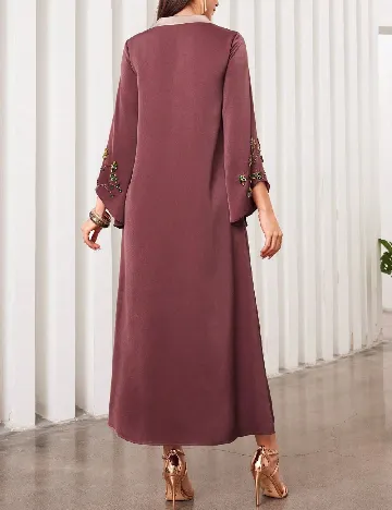 Rochie lunga SHEIN, roz/crem