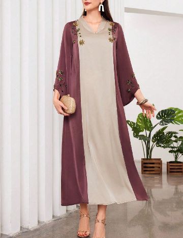 Rochie lunga SHEIN, roz/crem