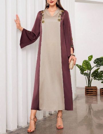 Rochie lunga SHEIN, roz/crem