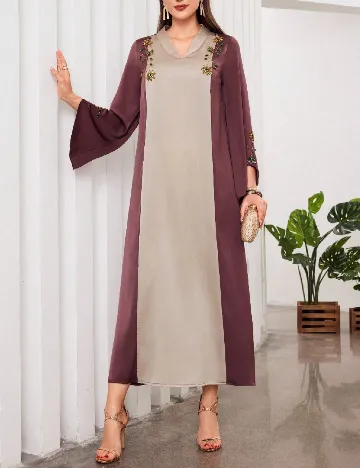 Rochie lunga SHEIN, roz/crem