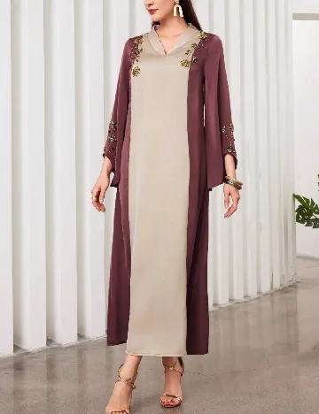 Rochie lunga SHEIN, roz/crem