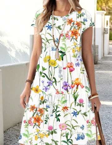 Rochie medie Emery Rose, floral print