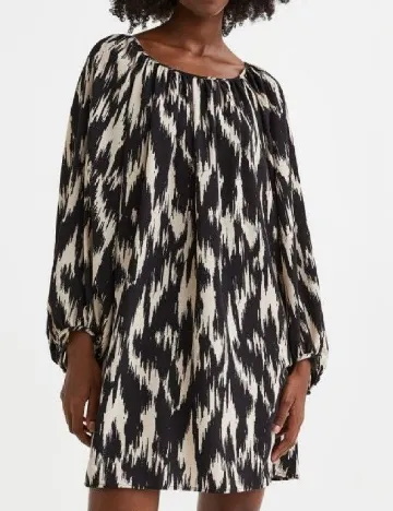 Rochie scurta H&M, negru/crem