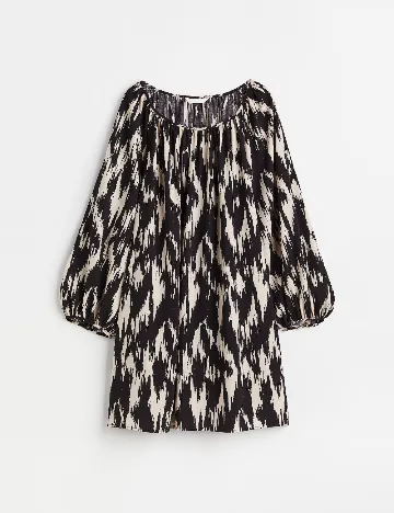 Rochie scurta H&M, negru/crem