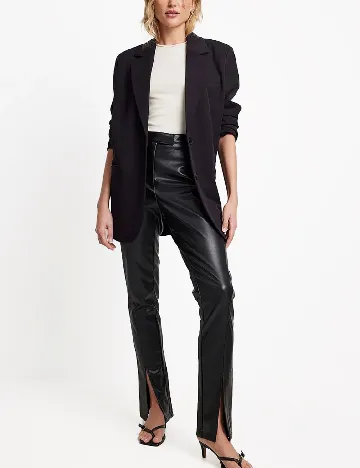 Pantaloni imitatie de piele NA-KD, negru