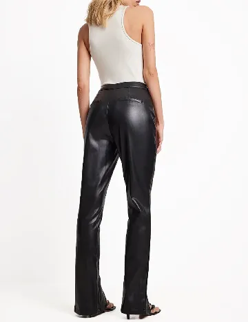 Pantaloni imitatie de piele NA-KD, negru