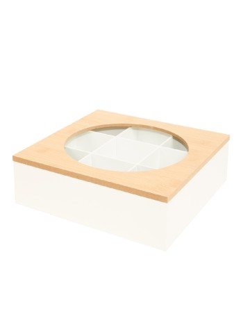 Cutie de depozitare a ceaiului Flexible BV, alb/maro